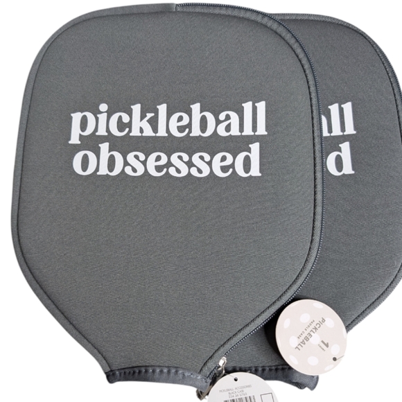 Pickleball Accessories 2 Gray "Pickleball Obsessed" Paddle Cases Ball/Wine Cases - Picture 3 of 11